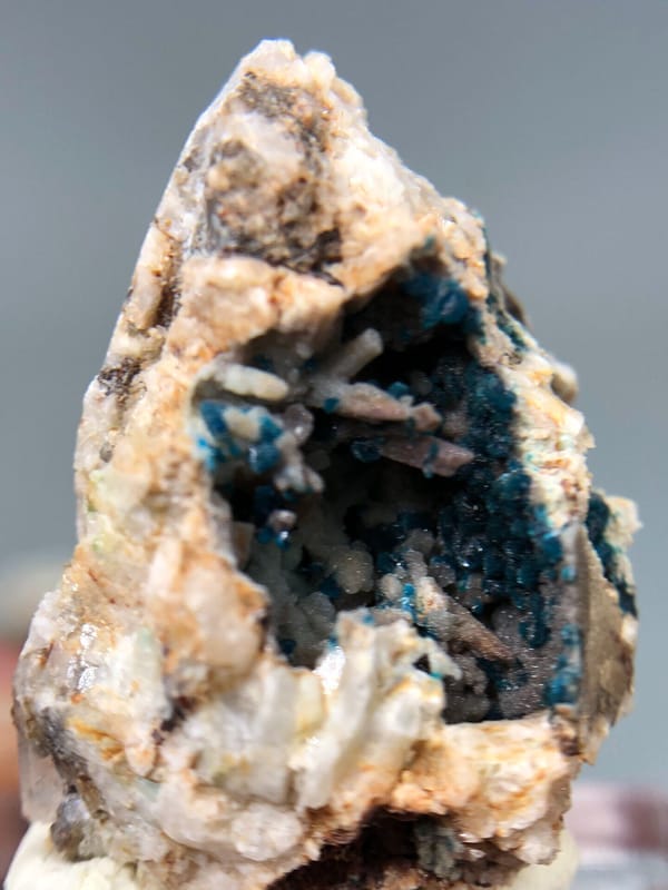 Veszelyite from Yunnan, China, individual mineral specimen view 3