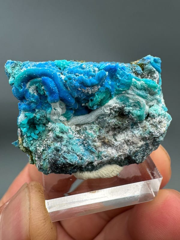 Cyanotrichite from Guizhou, China, individual mineral specimen view 1