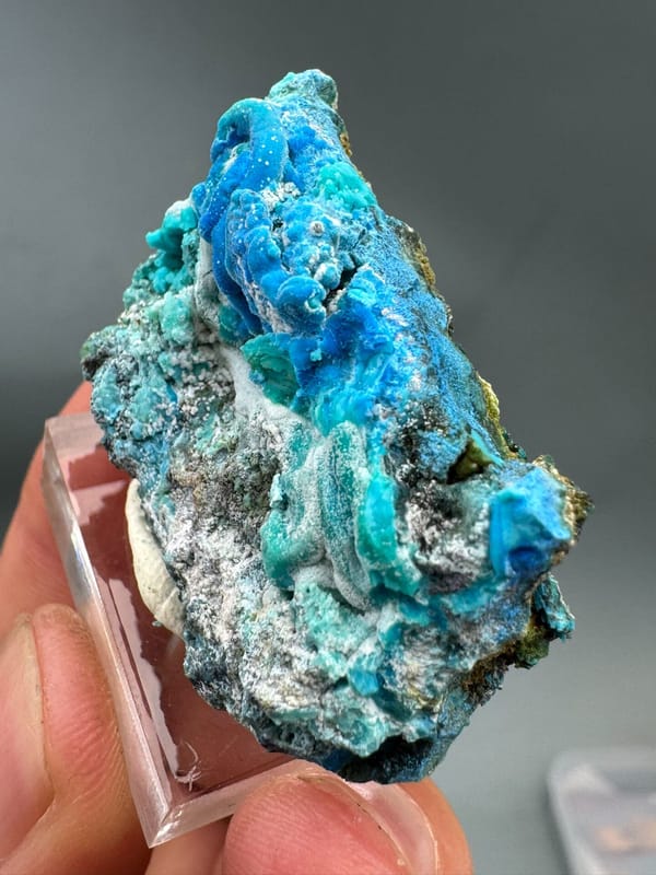 Cyanotrichite from Guizhou, China, individual mineral specimen view 4