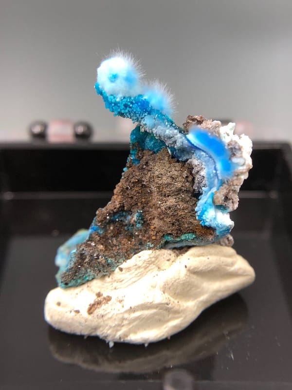Cyanotrichite from Guizhou, China, individual mineral specimen view 2