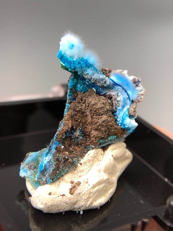 Cyanotrichite from Guizhou, China, individual mineral specimen view 3