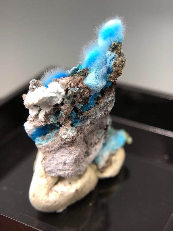 Cyanotrichite from Guizhou, China, individual mineral specimen view 6