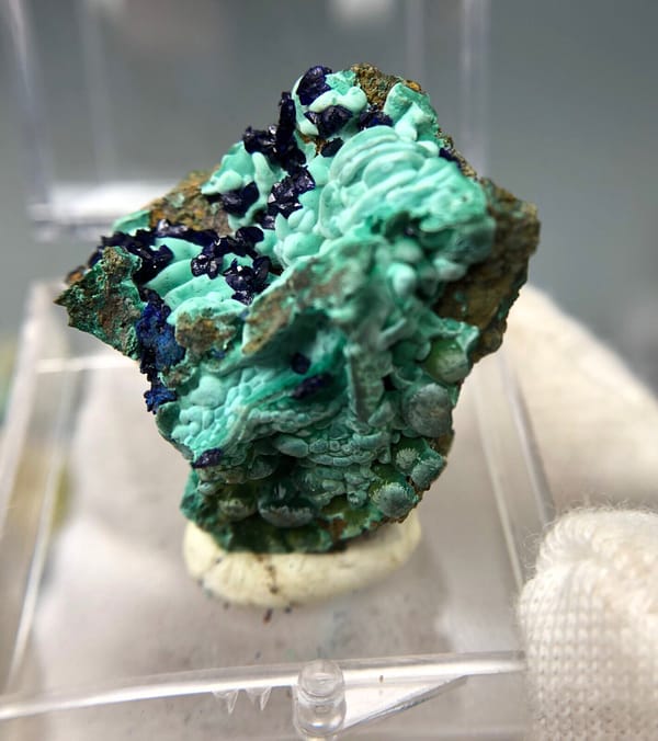Azurite from Anhui, China, individual mineral specimen view 1