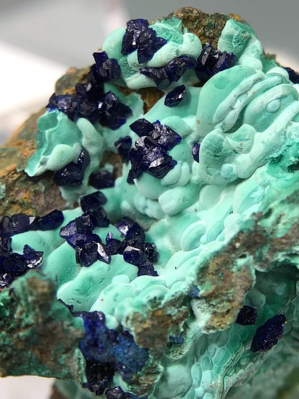 Azurite from Anhui, China, individual mineral specimen view 3