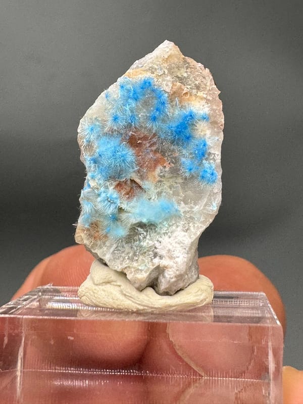 Cyanotrichite from Guizhou, China, individual mineral specimen view 2
