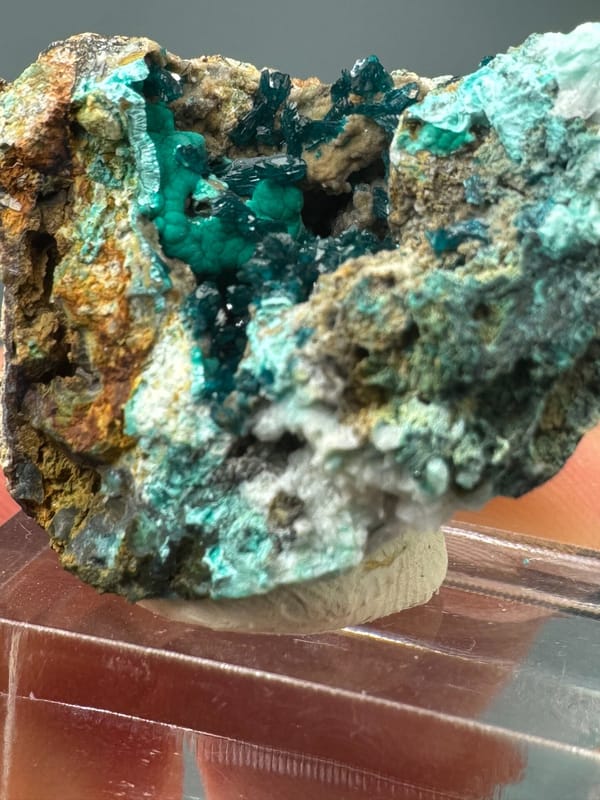 Veszelyite from Yunnan, China, individual mineral specimen view 3
