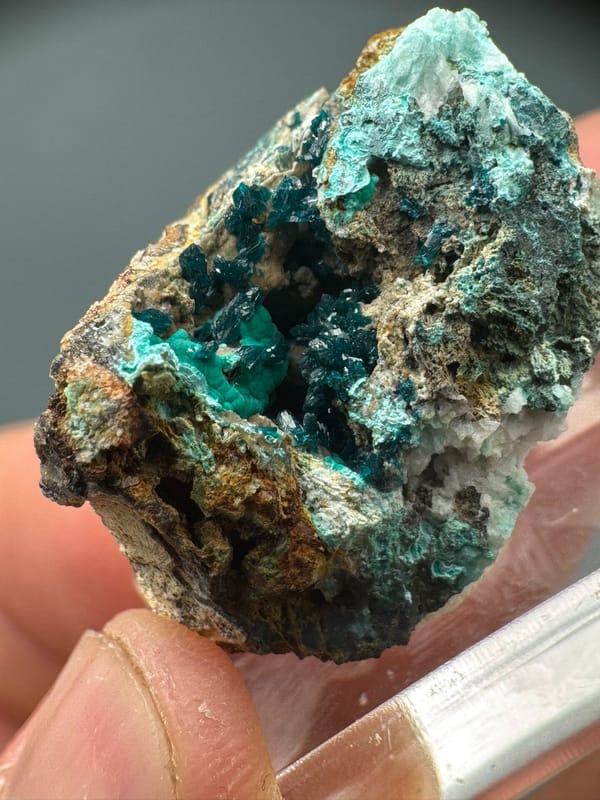 Veszelyite from Yunnan, China, individual mineral specimen view 4