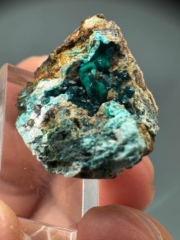 Veszelyite from Yunnan, China, individual mineral specimen view 7