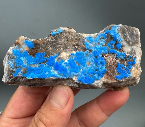 Cyanotrichite from Guizhou, China, individual mineral specimen view 1