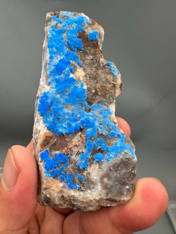 Cyanotrichite from Guizhou, China, individual mineral specimen view 2