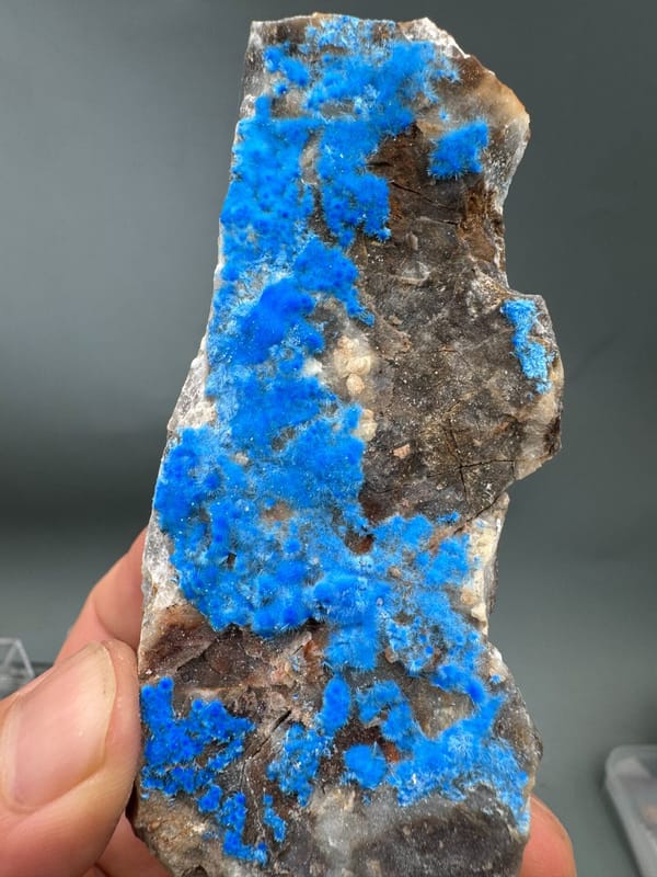 Cyanotrichite from Guizhou, China, individual mineral specimen view 6