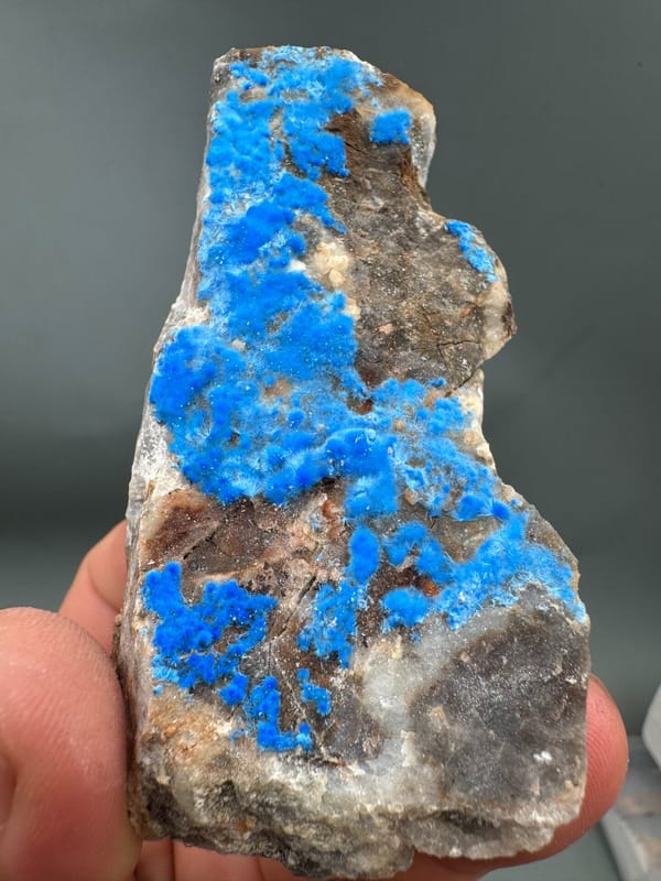 Cyanotrichite from Guizhou, China, individual mineral specimen view 8