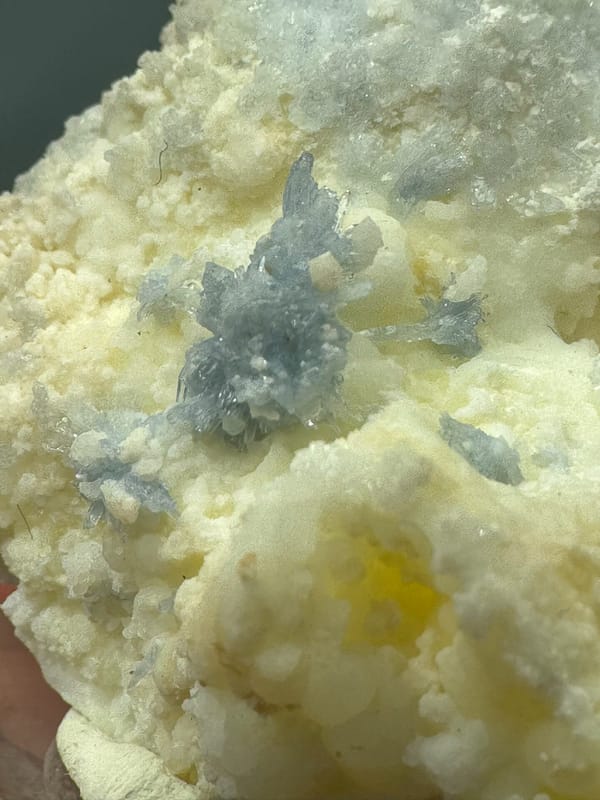 Celestine from Fujian, China, individual mineral specimen view 1