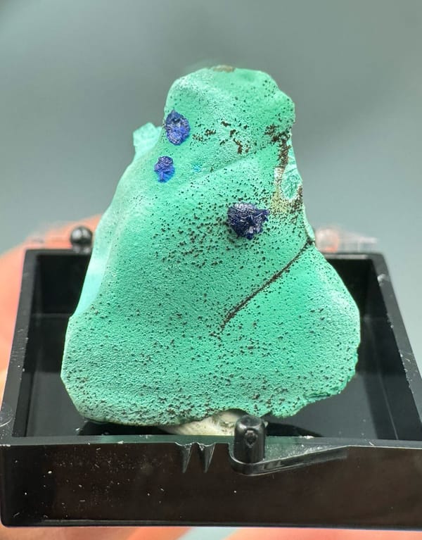Azurite from Anhui, China, individual mineral specimen view 1