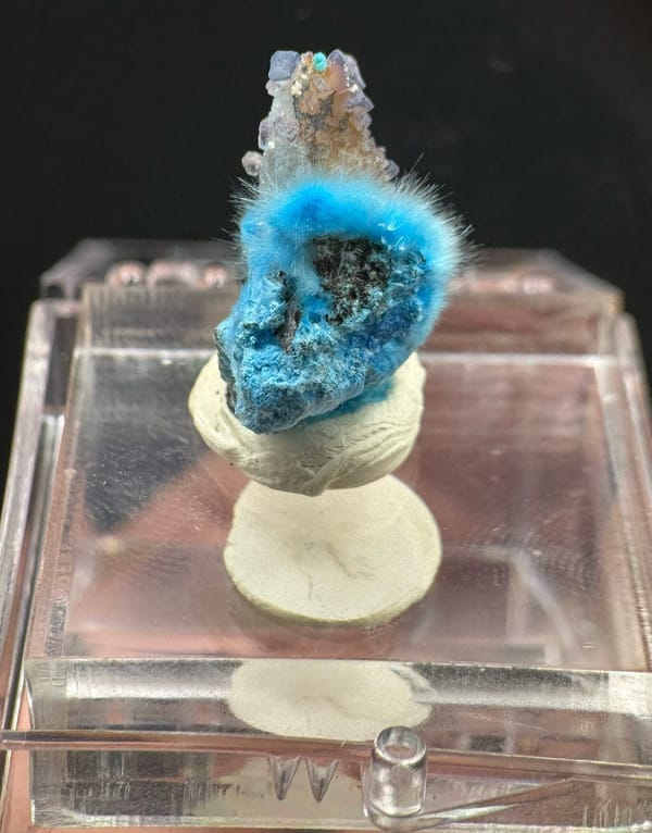 Cyanotrichite from Guizhou, China, individual mineral specimen view 1