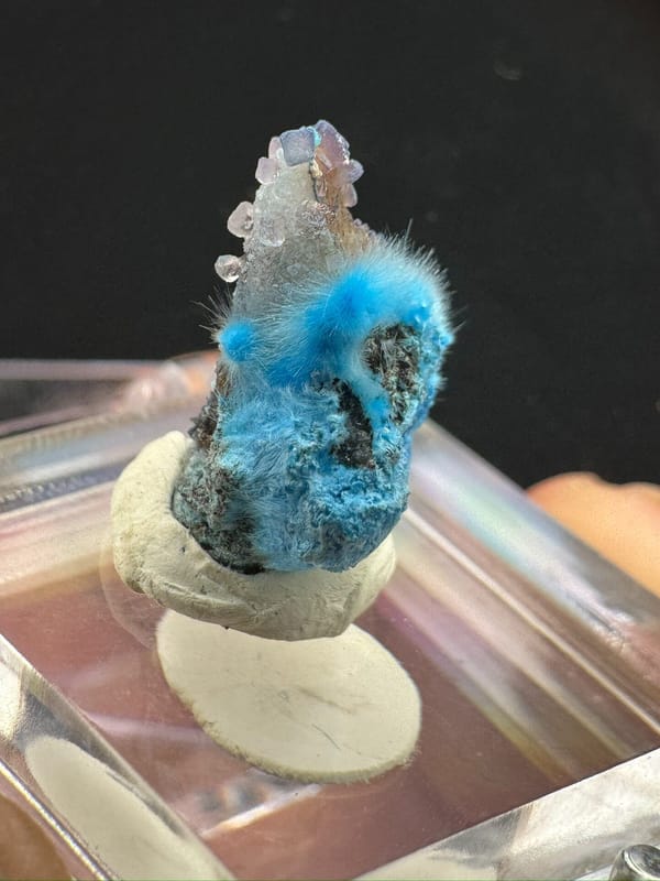 Cyanotrichite from Guizhou, China, individual mineral specimen view 2