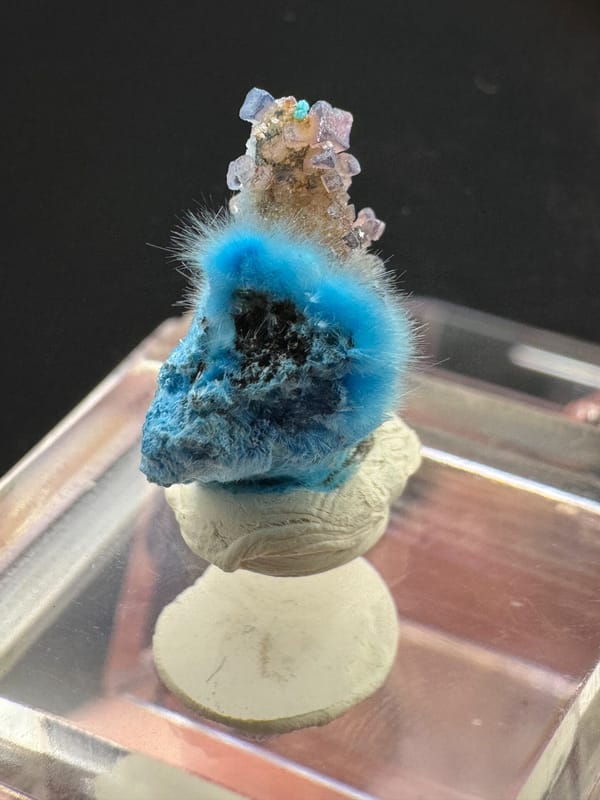Cyanotrichite from Guizhou, China, individual mineral specimen view 4