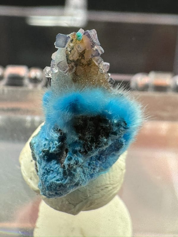 Cyanotrichite from Guizhou, China, individual mineral specimen view 5