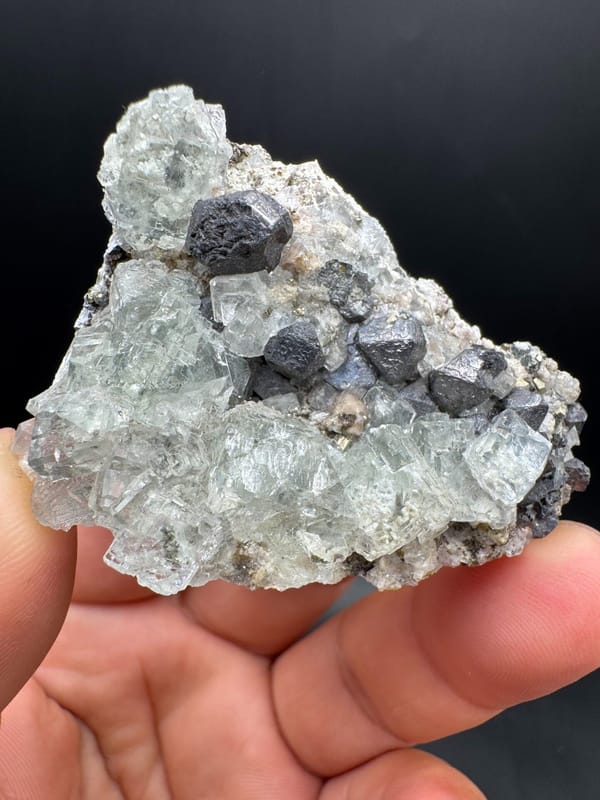 Galena with Apatite, Fluorite and Pyrite