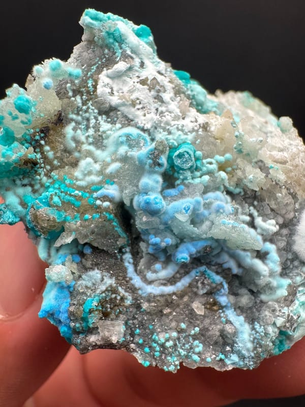 Cyanotrichite from Qinglong Co., Guizhou, China, individual mineral specimen view 3