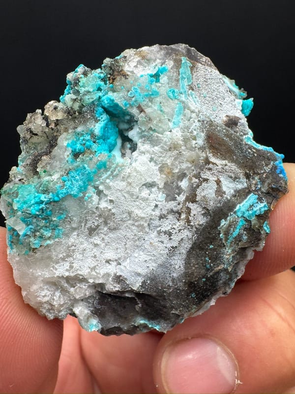 Cyanotrichite from Qinglong Co., Guizhou, China, individual mineral specimen view 5