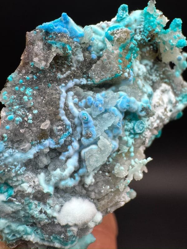 Cyanotrichite from Qinglong Co., Guizhou, China, individual mineral specimen view 6