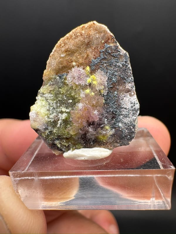 Purple Creedite with Carlhintzeite and Limonite