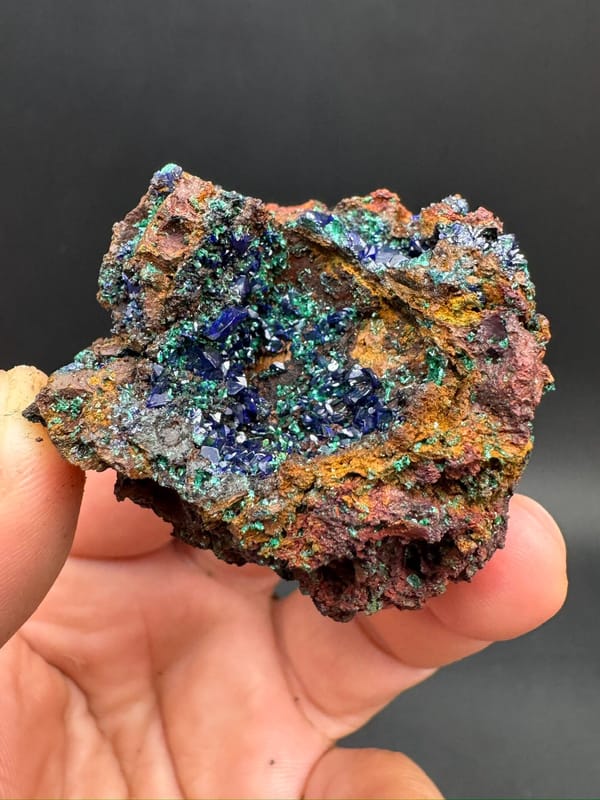 Azurite from Anhui, China, individual mineral specimen view 1