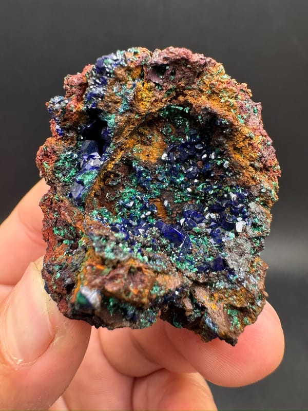 Azurite from Anhui, China, individual mineral specimen view 2