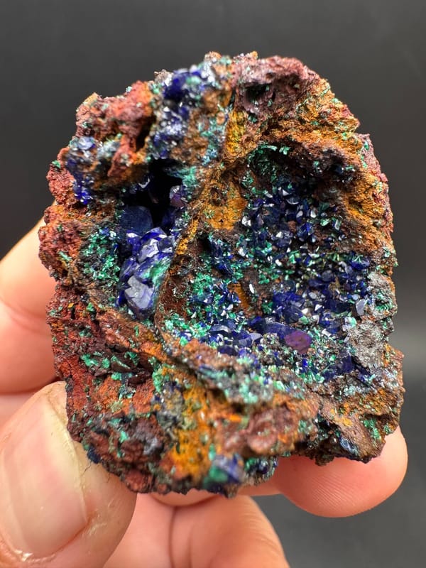 Azurite from Anhui, China, individual mineral specimen view 3