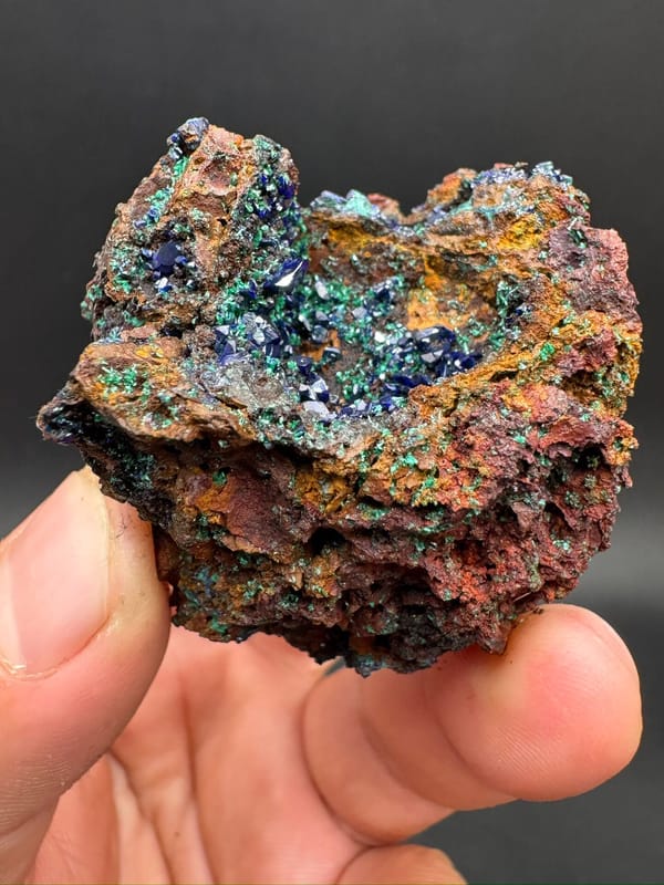 Azurite from Anhui, China, individual mineral specimen view 7