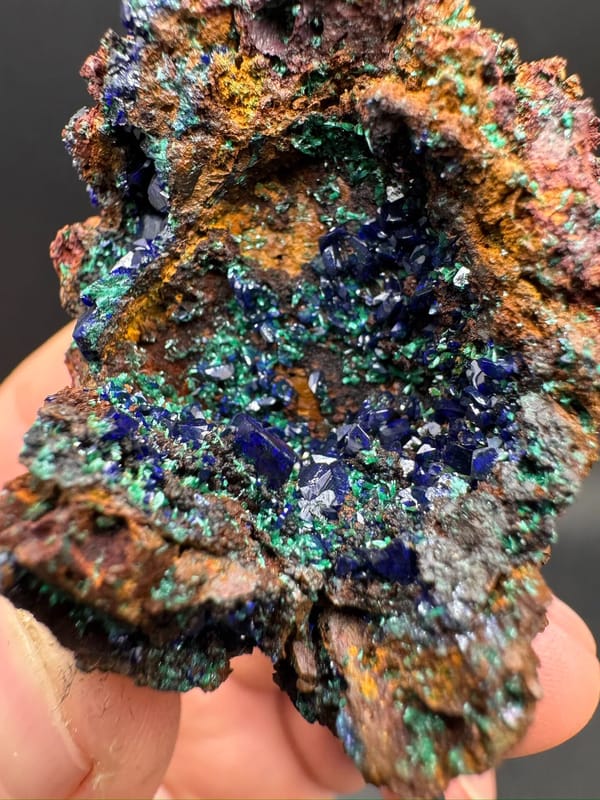 Azurite from Anhui, China, individual mineral specimen view 9