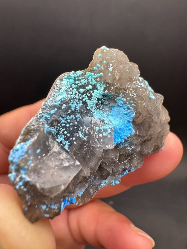Cyanotrichite from Guizhou, China, individual mineral specimen view 3