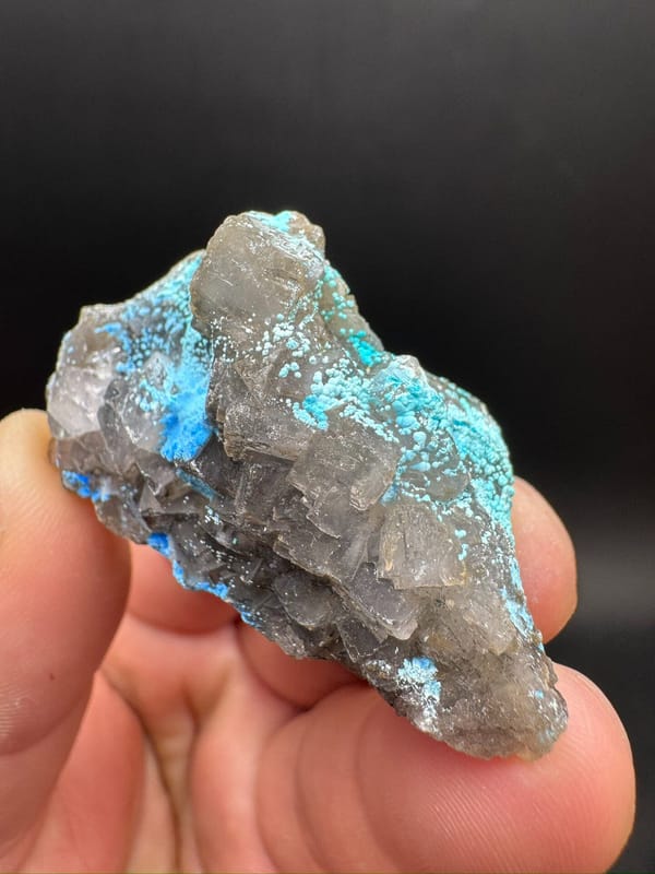 Cyanotrichite from Guizhou, China, individual mineral specimen view 4