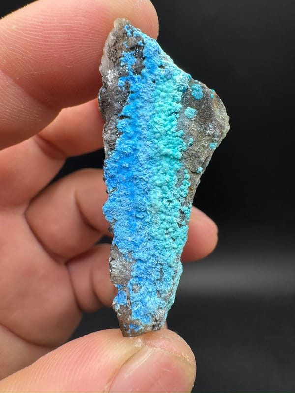 Cyanotrichite from Guizhou, China, individual mineral specimen view 6