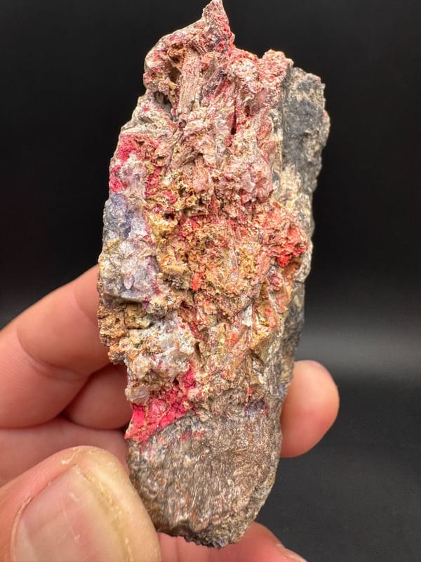 Unverified red mineral from Guizhou, China, individual mineral specimen view 2