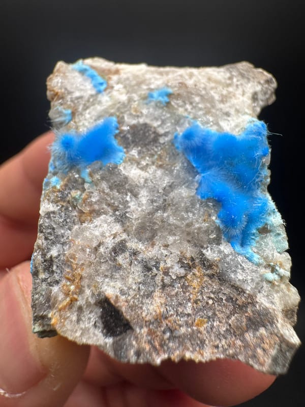 Cyanotrichite from Guizhou, China, individual mineral specimen view 1