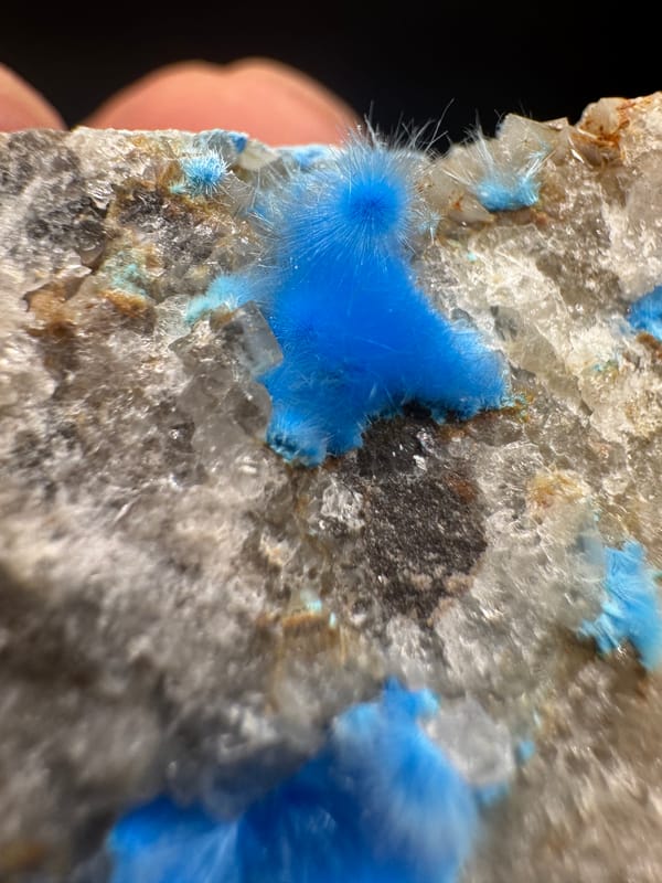 Cyanotrichite from Guizhou, China, individual mineral specimen view 2