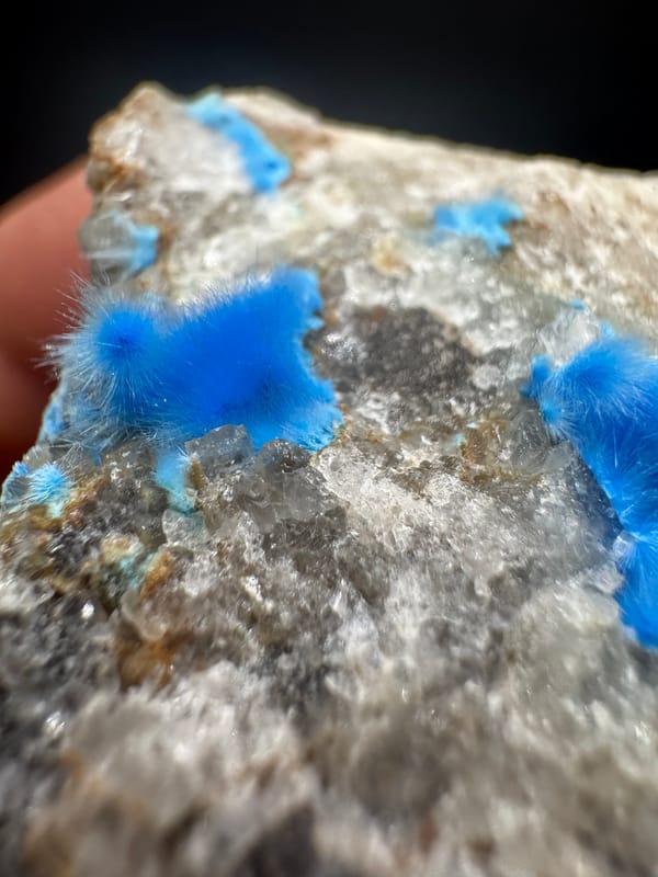 Cyanotrichite from Guizhou, China, individual mineral specimen view 3