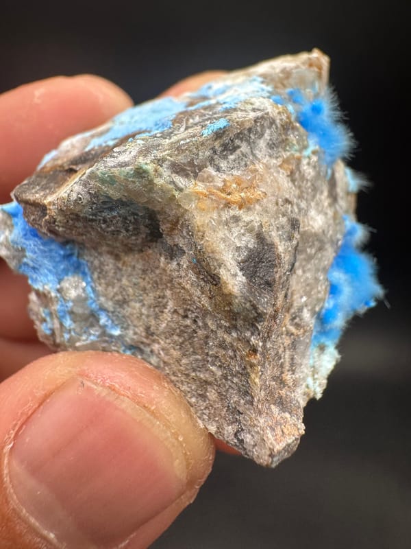 Cyanotrichite from Guizhou, China, individual mineral specimen view 7