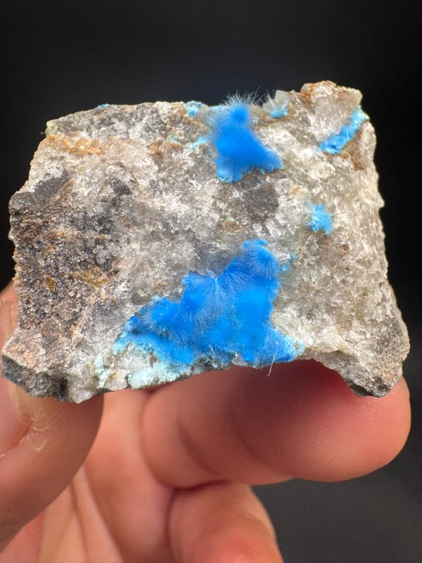 Cyanotrichite from Guizhou, China, individual mineral specimen view 8
