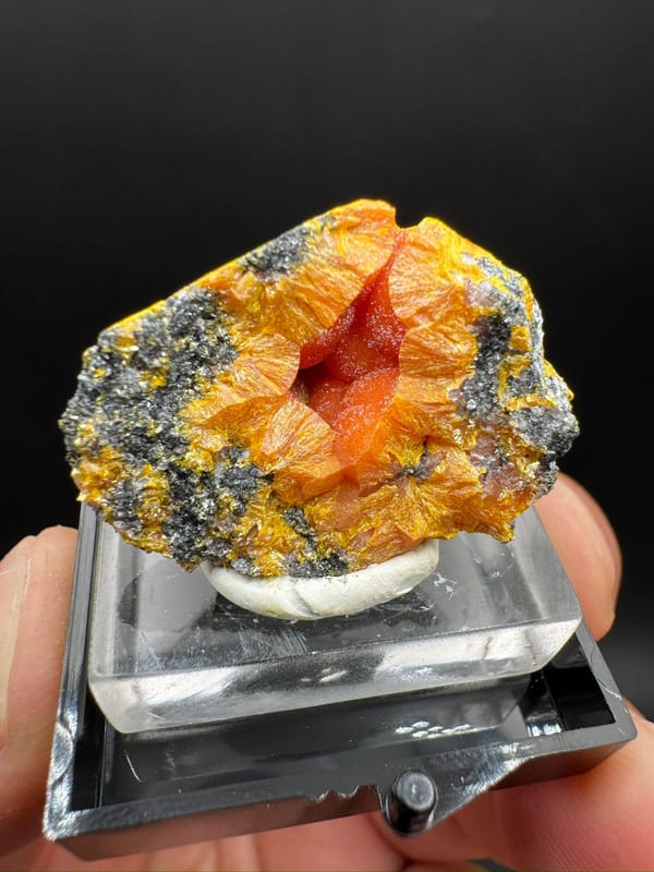 Orpiment from Shimen, Hunan, China, individual mineral specimen view 2