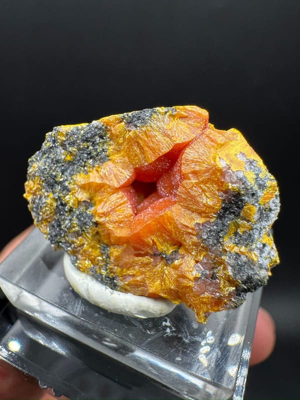 Orpiment from Shimen, Hunan, China, individual mineral specimen view 4