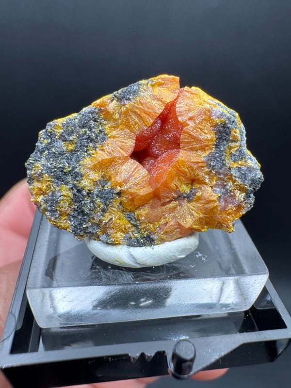 Orpiment from Shimen, Hunan, China, individual mineral specimen view 5