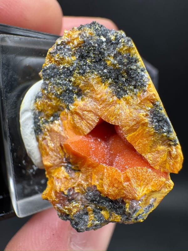 Orpiment from Shimen, Hunan, China, individual mineral specimen view 8