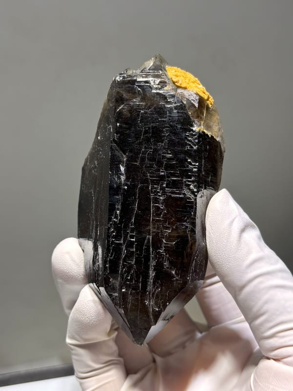 Dark smoky quartz floater from Fujian, China, second angle