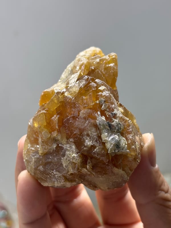 Large honey-orange scheelite crystal from Xuebaoding, Sichuan, China, second angle