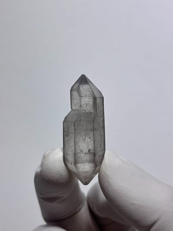 Sketch-pattern double-terminated quartz with flowered tips from Yunnan, China, second angle