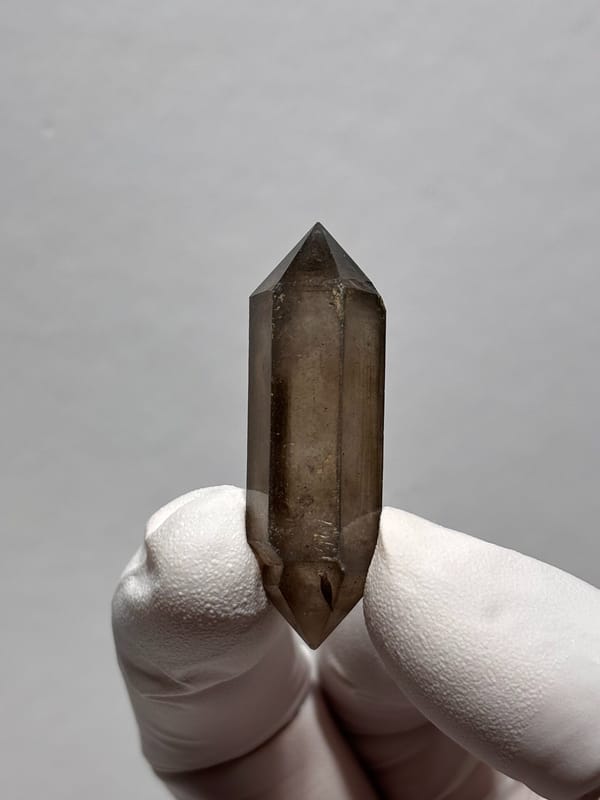 Smoky sketch-pattern double-terminated quartz from Yunnan, China, second angle