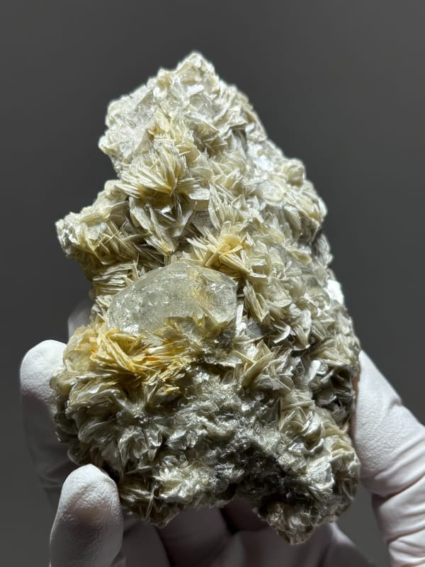 Pale aquamarine nestled in mica block from Xuebaoding, Sichuan, China, second angle